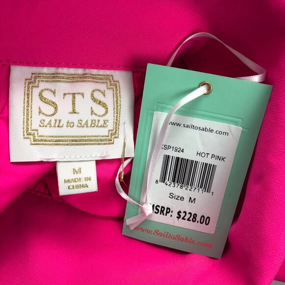 Sail to Sable Cowl Hot Pink Neck Shift Dress Med Barbie Retro Barbiecore Dress - Picture 7 of 8